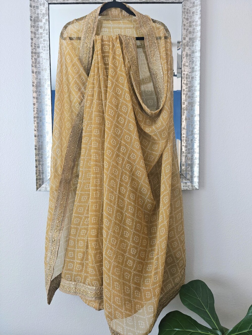 Mustard Printed Shiffon Saree